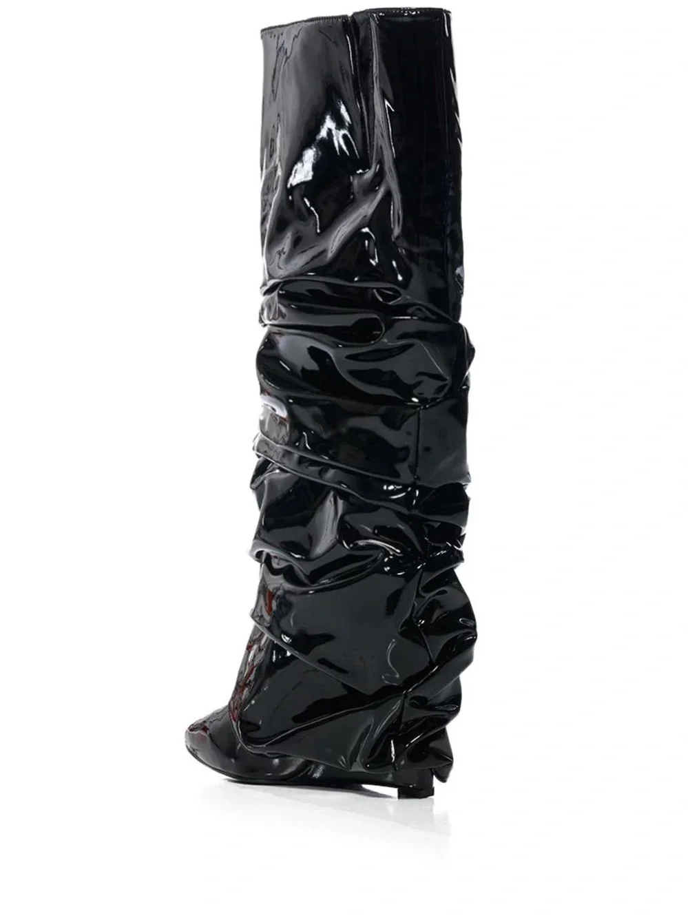 Women's Black Patent Slouch Knee-High Boots